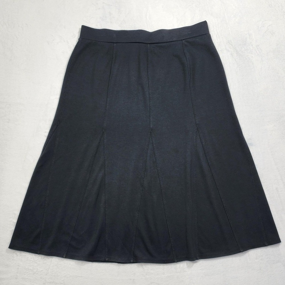Soft By Avenue Skirt Womens 18/20‎ Black A-Line Stretch Knit Pull On Casual Midi